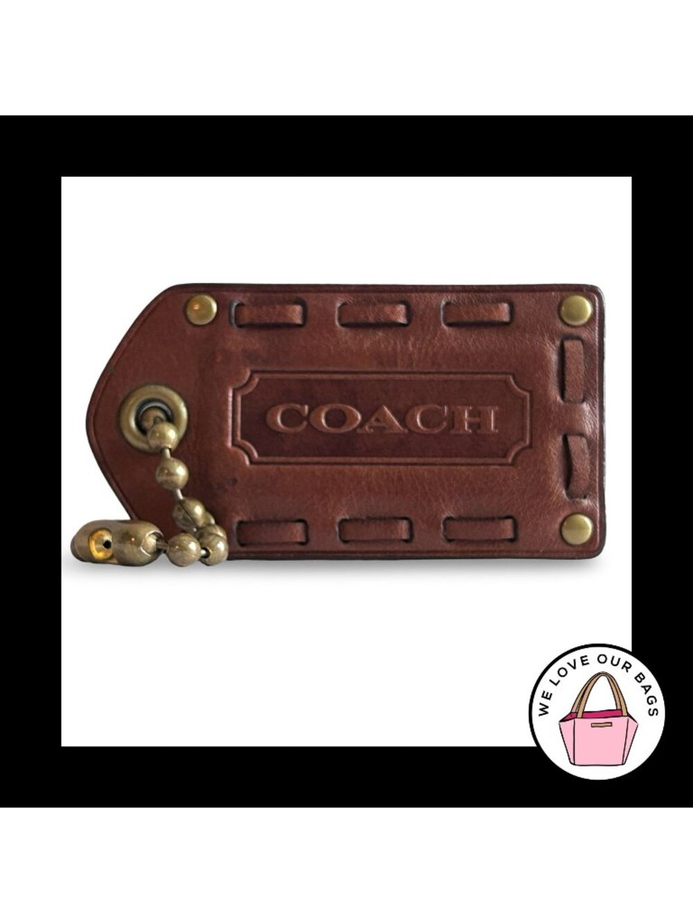 XL 65th Anniversary COACH THOMPSON LEGACY Hang Tag 3" Brown Leather Bag Charm